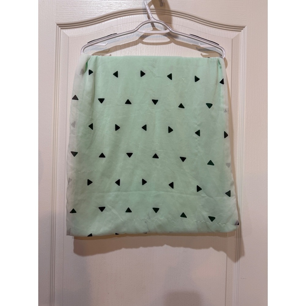 Mint Green Infinity Scarf Black Geometric Triangle Print Lightweight Loop Scarf